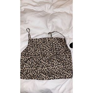 Forever21 Cheetah print silk cropped top